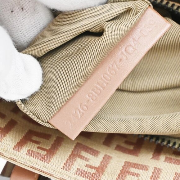 FENDI Logo Zucca Zucchino Pattern Hand Bag Canvas Leather Pink Italy 35EF744 - Picture 16 of 16